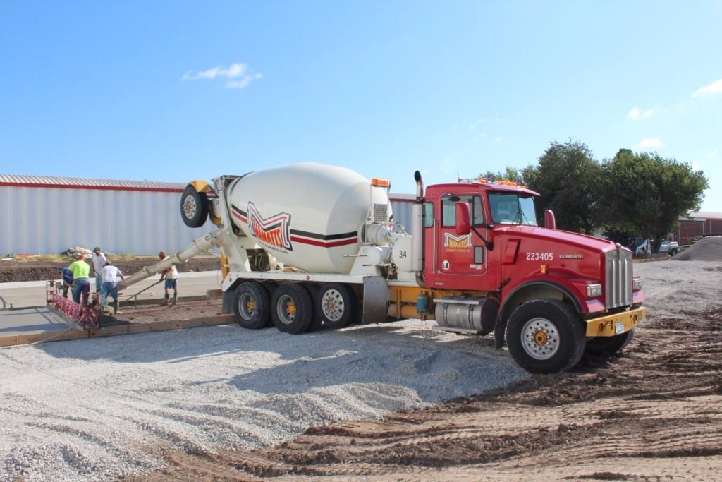 truck pouring concrete