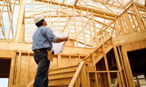 construction manager on job site of a mobile home