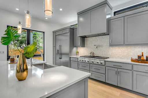 beautiful gray interior of a modular home